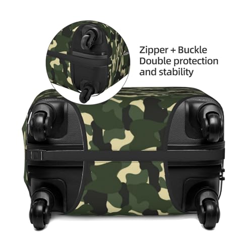 Camouflage Dark Green Luggage Cover Protector Anti-Scratch Washable Fits 18-32 Inch Luggage-X-Large4