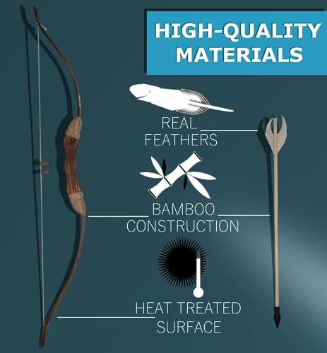 Fins, Skins, Furs And Feathers B1V1 Fsff Enhanced Wooden Bow And Arrow For Kids 2-Bows 2-Four Arrow Quivers 16-Arrows W/ Feathers 10-Large Targets & 2-Armguards Great Archery Set thumb #4