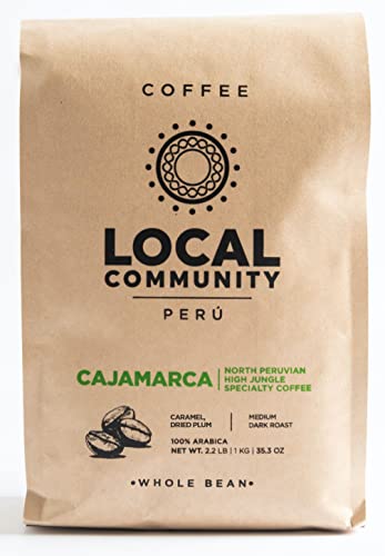 Local Community. North Peruvian High Jungle Specialty Coffee | Medium Roast Cajamarca | Notes: Caramel-Dried Plum | 2.2 Pounds, 1 Kilo, 35.3 Ounce #TOP6
