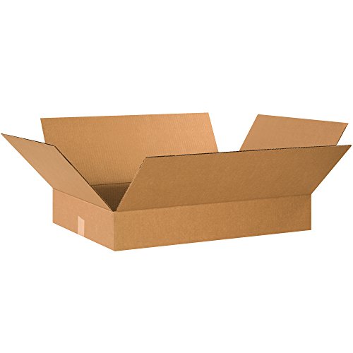 Partners Brand P24184 Flat Corrugated Boxes, 24 L x 18 W x 4 H, Kraft (Pack of 20)