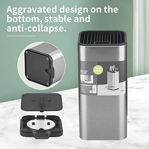 Knife Holder, Stainless Steel Knife Holder For Kitchen Counter, Detachable Knife Block Storage Organizer, Modern Knife Holder (Knives Not Included) #TOP2