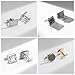 Wynameleri Cufflink 12 Pairs, Classic Fashion Men's Cuff Links Silver-tone Gold-tone Black for Business Wedding Party Gift Box T0212006