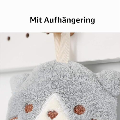 Eyands 4 Stück schöne Tiere Handtuch für Küche Hängeschlaufe weiche Korallen weiche Geschirrtücher Wischtuch für Küche Badezimmer – Ansicht 6