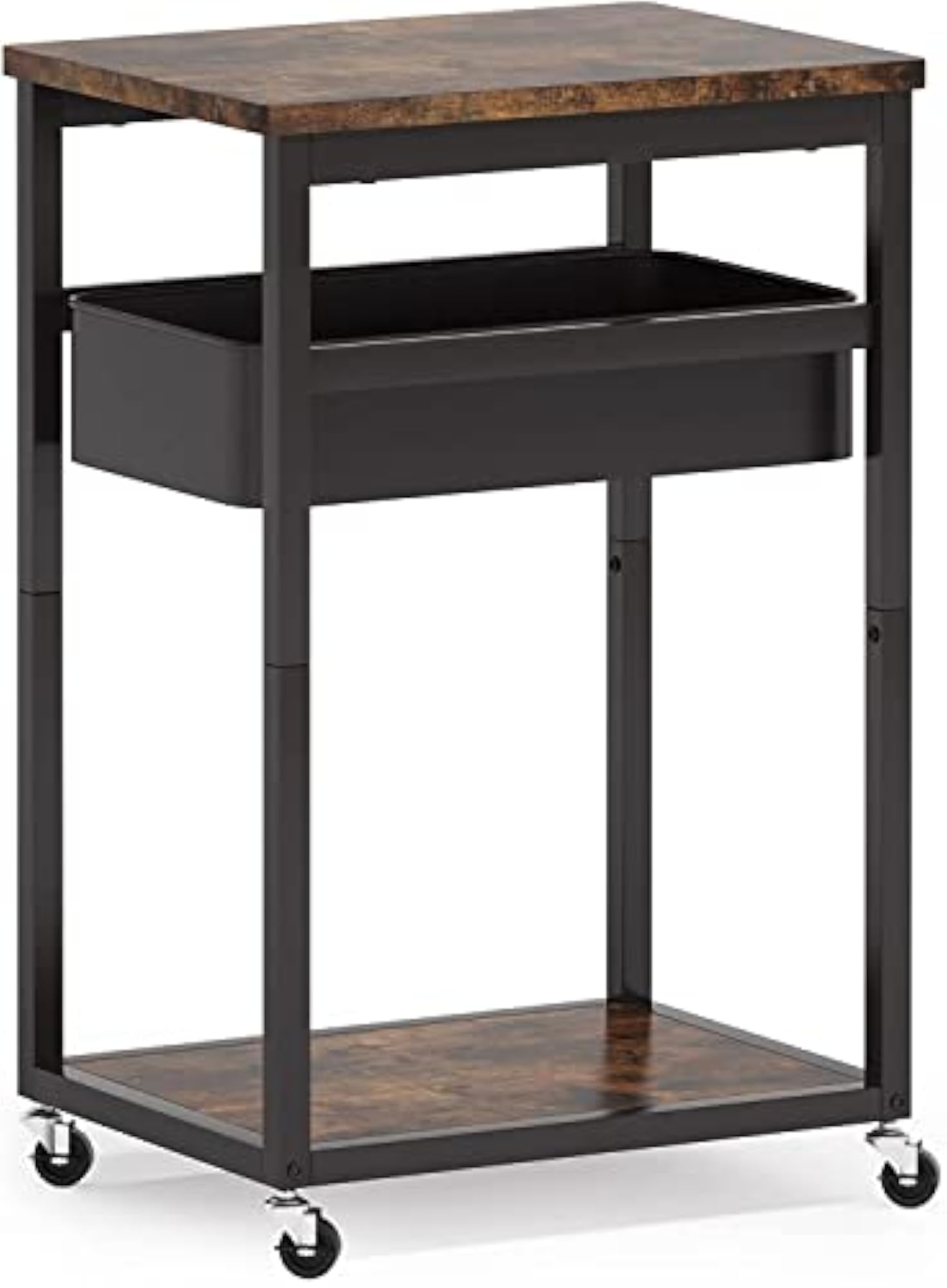 Kitchen Storage Cart with Removable Basket