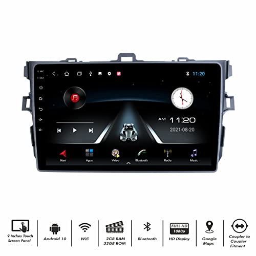 Image of 9 Inches Advanced Car Radio Receiver Android System for Toyota Etios Liva with 2GB /32GB RAM & ROM, Gorilla Glass /Full HD Display /WiFi /GPS /Steering Wheel Connectivity and HD Parking Camera