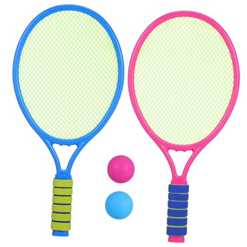 MAGICLULU Raqueta de Tenis de Plástico para Equipo Fitness al Aire Juguete Deportivo Resistente Diseño de Dibujos Animados Color Aleatorio para Actividades Infantiles Color Color Aleatorio