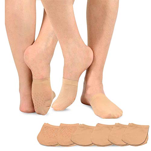 MANZI 6 Pairs Toe Topper Women Socks Half Noshow Seamless Socks