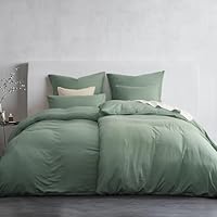 Duvetnova Bettwäsche 135x200 4teilig Superweiche Vorgewaschene Mikrofaser Baumwollähnlich ÖKO-TEX 2 Bettbezüge 135 x 200+2 Kissenbezüge 80x80-alle mit Reißverschluss Bettwäsche Salbeigrün Grün