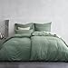 Duvetnova Bettw&auml;sche 135x200 4teilig Superweiche Vorgewaschene Mikrofaser Baumwoll&auml;hnlich &Ouml;KO-TEX 2 Bettbez&uuml;ge 135 x 200+2 Kissenbez&uuml;ge 80x80-alle mit Rei&szlig;verschluss Bettw&auml;sche Salbeigr&uuml;n Gr&uuml;n