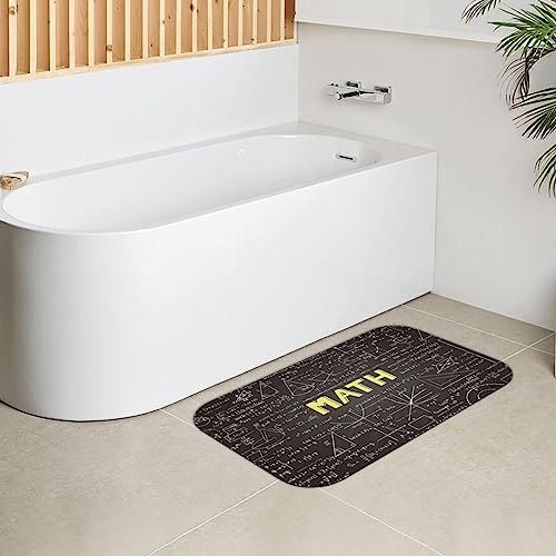 Tapis de bain imprimé mathématiques anti-glissade à séchage rapide pour espace douche - 5