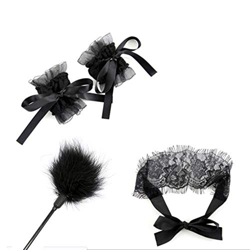 Maschera per gli occhi del sonno Accessorio per giocattoli in pizzo con maschera per gli occhi in pizzo con piume morbide, adatta per viaggiare o fare un pisolino