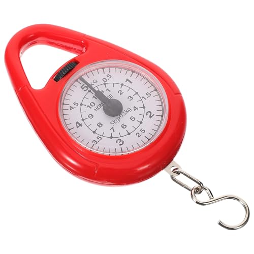 JOINPAYA Báscula Portátil para Equipaje Gancho Mini Báscula Mecánica de Resorte Roja Escala Manual Precisa 5 Kg para Viaje y Pesca Herramienta Ligera y Compacta para Pesar Maletas y