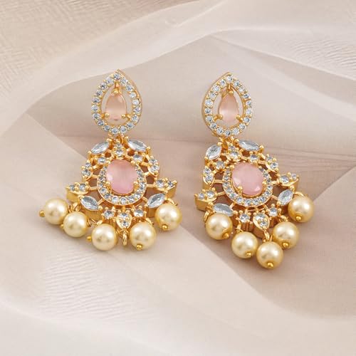 Image of Rubans Chandelier Earrings Traditional Festive Jewellery Gift for Women & Girls