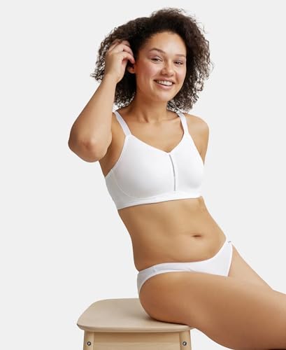 Image of Jockey ES27 Women Wirefree Non Padded Super Combed Cotton Elastane Stretch Full Coverage Minimizer Bra