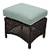 Bermuda Ottoman, All-Weather Wicker, Steel Frame
