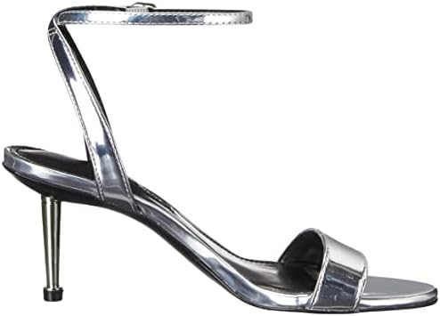 Nine West Women's ANNY3 Heeled Sandal, Silver, 6 | Image 5