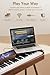 AKLOT 88-Key Weighted Keyboard Piano: Graded Hammer Action Digital Piano with Touchscreen, 128 Tones, Upright Electric Piano, Triple Pedal, Headphone, USB-MIDI, Beginner Lesson Book (AUR-LS01 Walnut)