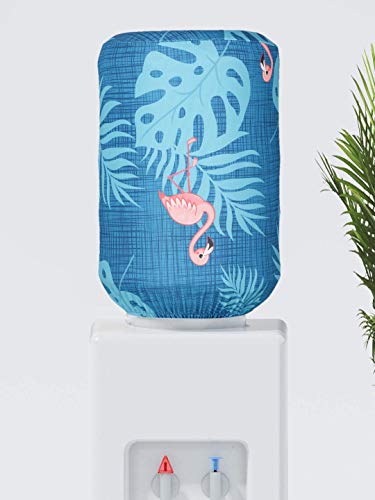 Image of Cortina Printed Dispenser Cover|Water Can Protectors|Elastic Closure | Polyester Material | Digitally Printed | Heat Resistant | Water-Proof | 45cm x 42cm x 43cm | 20 Lts | 2Pc | Grey & Blue 2