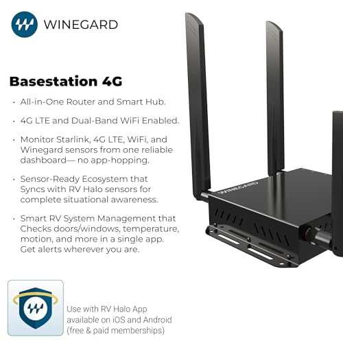 Image of Winegard Basestation BS-4G01 4G Indoor Router - Dual Band Wi-Fi 802.11ac 4G LTE Backup Ethernet Starlink Compatible - WiFi Router for RV Connectivity