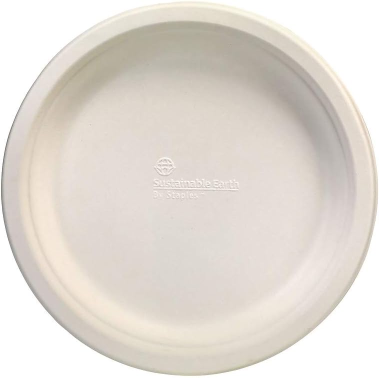 Sustainable Earth 905203 Sustainable Earth By Staples 9" Paper Plates White 250/Pack