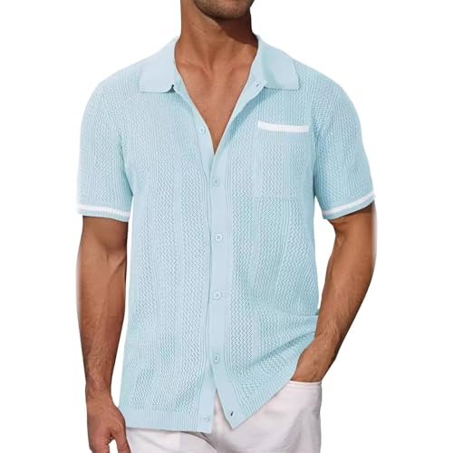 Chemise en soie glacée homme ultra respirante à manches courtes et séchage rapide