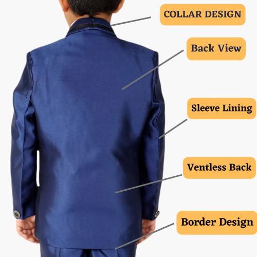 Image of Pro-Ethic Style Developer Boy's 5 Piece Suit Set | Coat, Pant, Tie & Shirt | Cotton Checked Pattern