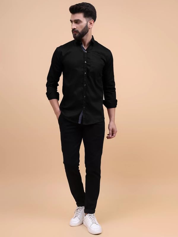 Image of Tee Projekt Solid Shirt for Men's,Solid Shirt for Men's, Casual Shirt for Men,Full Sleeve Spread Collar Shirt for Men, Shirt for Men||(Pack of-2)||