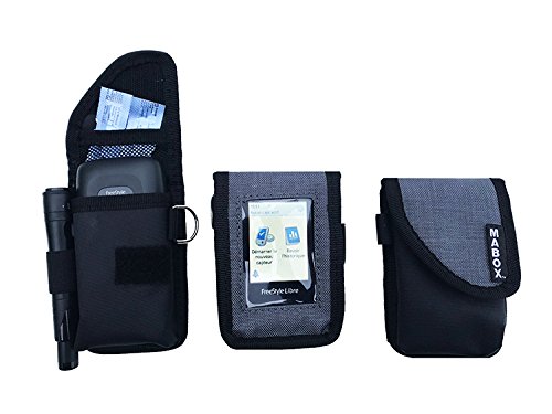 Preisvergleich Produktbild Schutztasche für Freestyle Libre Player, Model SmartAccess Mabox Schwarz / Grau