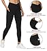 THE GYM PEOPLE Women's V Cross Waist Workout Leggings Tummy Control Running Yoga Pants with Pockets(Black, Small)