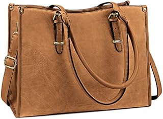 NUBILY Laptop Bags for Women 15.6 inch Handbags Designer Laptop Tote Bag Large Leather Ladies Shoulder Bag for Work School Shopping Business Black
