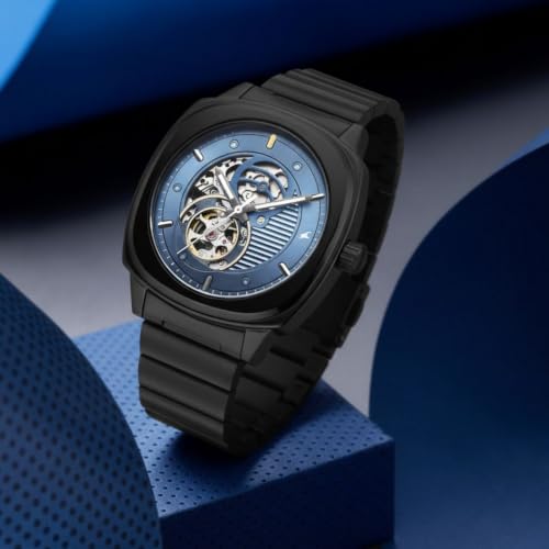 Image of Fastrack Automatics 3.0 Analog with Blue Dial Black Stainless Steel Metal Strap Watch for Men - 3333NM01