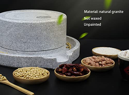 Natural Granite Paste Mill, Hand Stone Mill, Bluestone Mill/Pulverizer, Dry/Wet Mill, Hand Wet Grain Mill With Stand (8.66X13.8 Inches) #TOP4