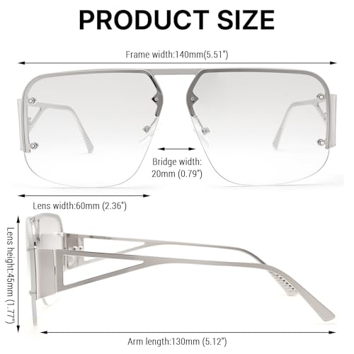 Pro Acme Aviator Sunglasses Women Men Trendy Rimless Frame Retro Square Shades Large Metal Sun Glasses4