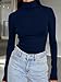 Trendy Queen Women's Turtleneck Long Sleeve Shirts Fall Fashion BasicThermal Underwear Tops Winter Clothes 2025 Navy M
