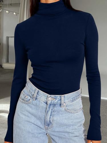 Image of Trendy Queen Women's Turtleneck Long Sleeve Shirts Basic Underwear Tops Winter Clothes 2026