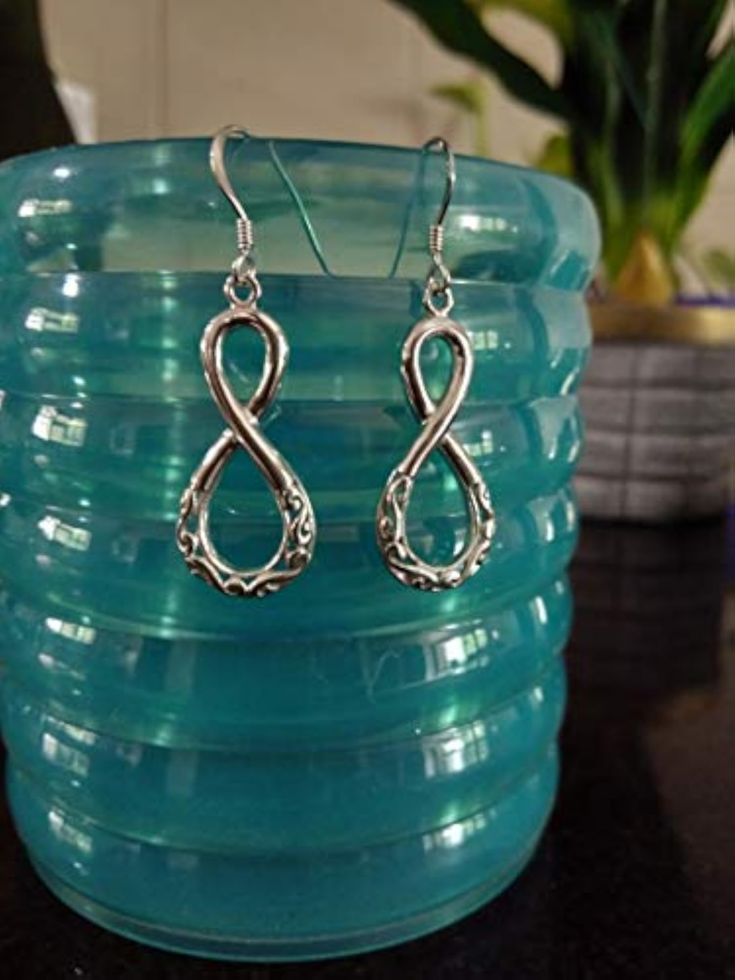 Women's 925 Sterling Silver Infinity Dangle Earrings
