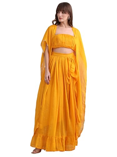 Image of PURVAJA Women's Maxi Fit & Flare Viscose Ethnic Co-Ords