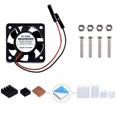 GeeekPi Raspberry Pi 4 Quiet Fan 30x30x7mm 3007 Fan DC 5V 3.3V Brushless CPU Cooling Fan with Raspberry Pi Heatsink for Raspberry Pi 4B/3B+/3B & Pi Zero/Zero W & Retroflag NESPI CASE Plus (1-Pack) Cover