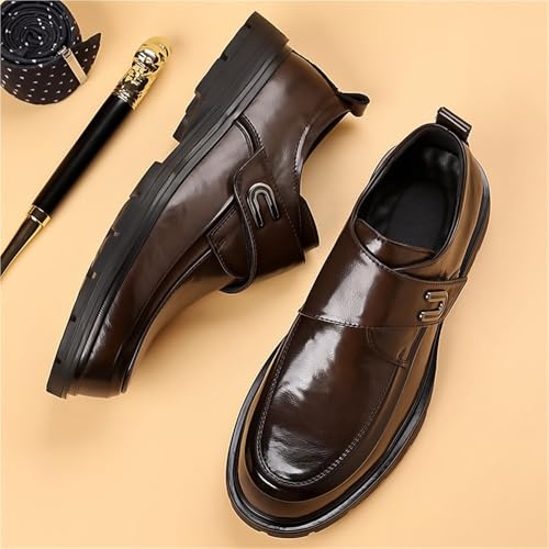 Men's British Style Business Casual Dress Shoes Spring Arrival Trendy Platform Sole Slip-On Versatile Comfortable Oxfords for Work3