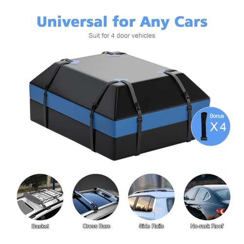 Gdiojnfg Car Roof Bag, Roof Box, Car Roof Bag Without Roof Rack, Luggage Bag Car, 600D Rooftop Cargo Carrier Without Roof Rack, Roof Waterproof Bag For All With/Without Rack - Image 6