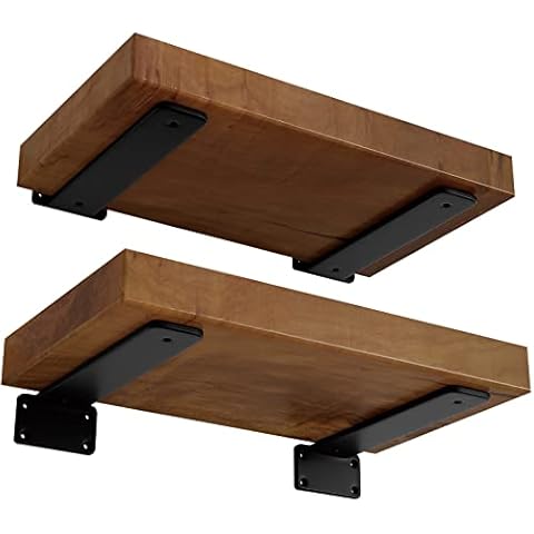 LEOPO 1/4” Thick Floating Shelf Bracket, 8 inch Heavy Duty Rustic Industrial Shelf Bracket, Floating Hidden Metal Shelf Bracket, 4 Pack Cover