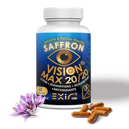 EXIR Eye Supplement | Lutein, Astaxanthin Zeaxanthin, Saffron | Supports Eye Health, Visual Comfort & Focus, VM20-60 Capsule