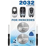 Key Fob Battery Replacement for Mercedes-Benz GLE Sprinter GLC C-Class GLS GLB E-Class S-Class GLA G-Class A-Class CLA EQS EQE EQB AMG GT (Check Fitment Guide) 2 Pack CR2032 Batteries Starter Kit