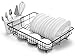 B&Z Égouttoir à Vaisselle à Un Seul Niveau antirouille Extra Large | Robuste, revêtement Plastique, spacieux avec Plateau Amovible Blanc pour ustensiles de Cuisine | Noir Mat – (48 x 37,5 x 11,5 cm)