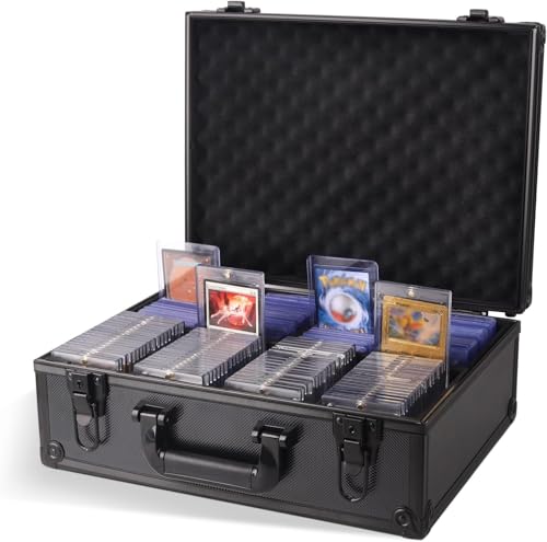 OYES Storage Box for Rigid Card, Trading Card Storage Hard Case Fits PSA BGS MTG FGS & SGC, Sports Collector Storage Boxes for Trading Cards, Baseball, Locakble Carrier Bag Case