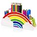 Gamenote Schreibtischorganizer aus Holz, Regenbogen Stiftehalter Stifteköcher/Stifthalter/Tisch-Organizer/Multifunktions -Organisator für Kinder Büromaterial, Klassenzimmer Organisation (PH1)