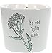 Pavilion Gift Company One Fights Alone-Tranquility 8oz Soy Wax Stoneware Vessel Single Wick Candle, White