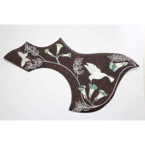 Hummingbird Abalone and mother of pearl inlay Flower 41" Folk Acoustic Guitar Pickguard Cover