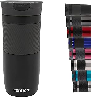 Contigo Byron Snapseal Travel Mug, Stainless Steel Thermal mug, vacuum flask, leakproof tumbler, coffee mug with BPA free Easy-Clean Lid, 470 ml, Matte Black
