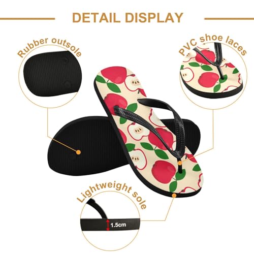 Sinestour Green Fruit Beige Flip Flops for Beach Thong Sandals Anti-slip Lightweight Beach Slippers for Summer Travel Swim3